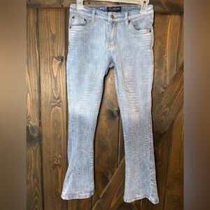 Valabasas Play Textured Denim Jeans Adjustable Waist Stacked